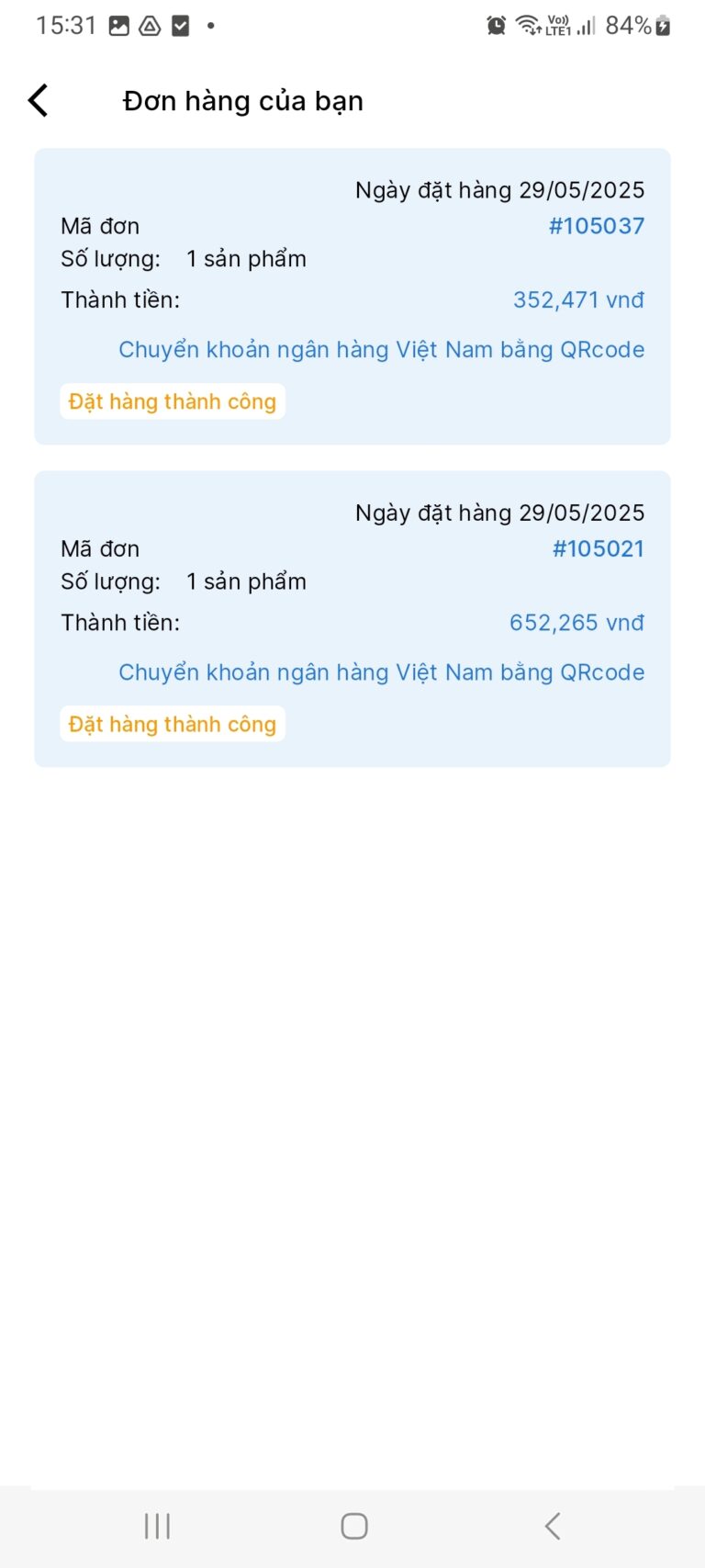 order hàng hàn quốc chi tiết đơn hàng